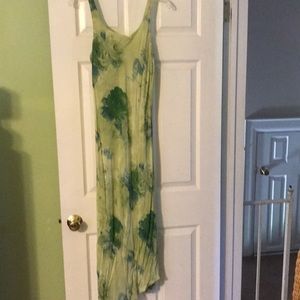 Long floral dress shades of Green